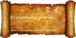 Klingenberg Andrea névjegykártya